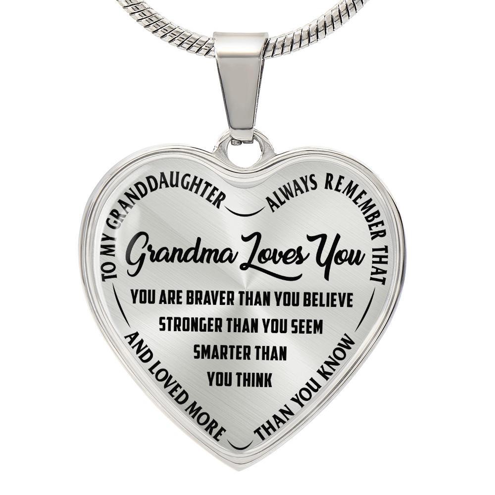 Grandma Loves You Heart Necklace – Gift for Grandma from Grandkids