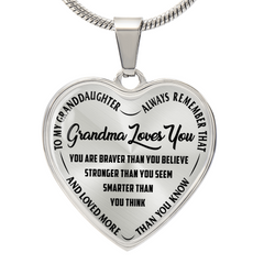 Grandma Loves You Heart Necklace – Gift for Grandma from Grandkids