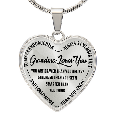 Grandma Loves You Heart Necklace – Gift for Grandma from Grandkids