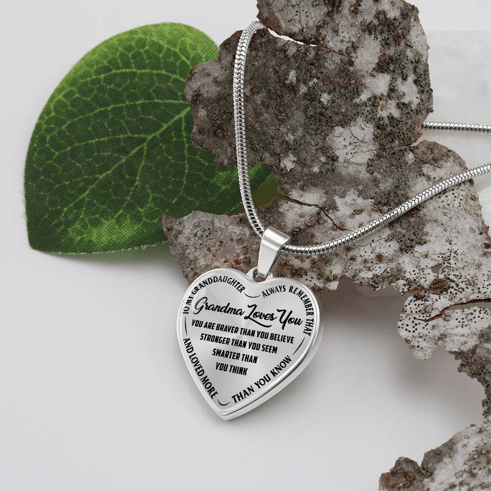 Grandma Loves You Heart Necklace – Gift for Grandma from Grandkids