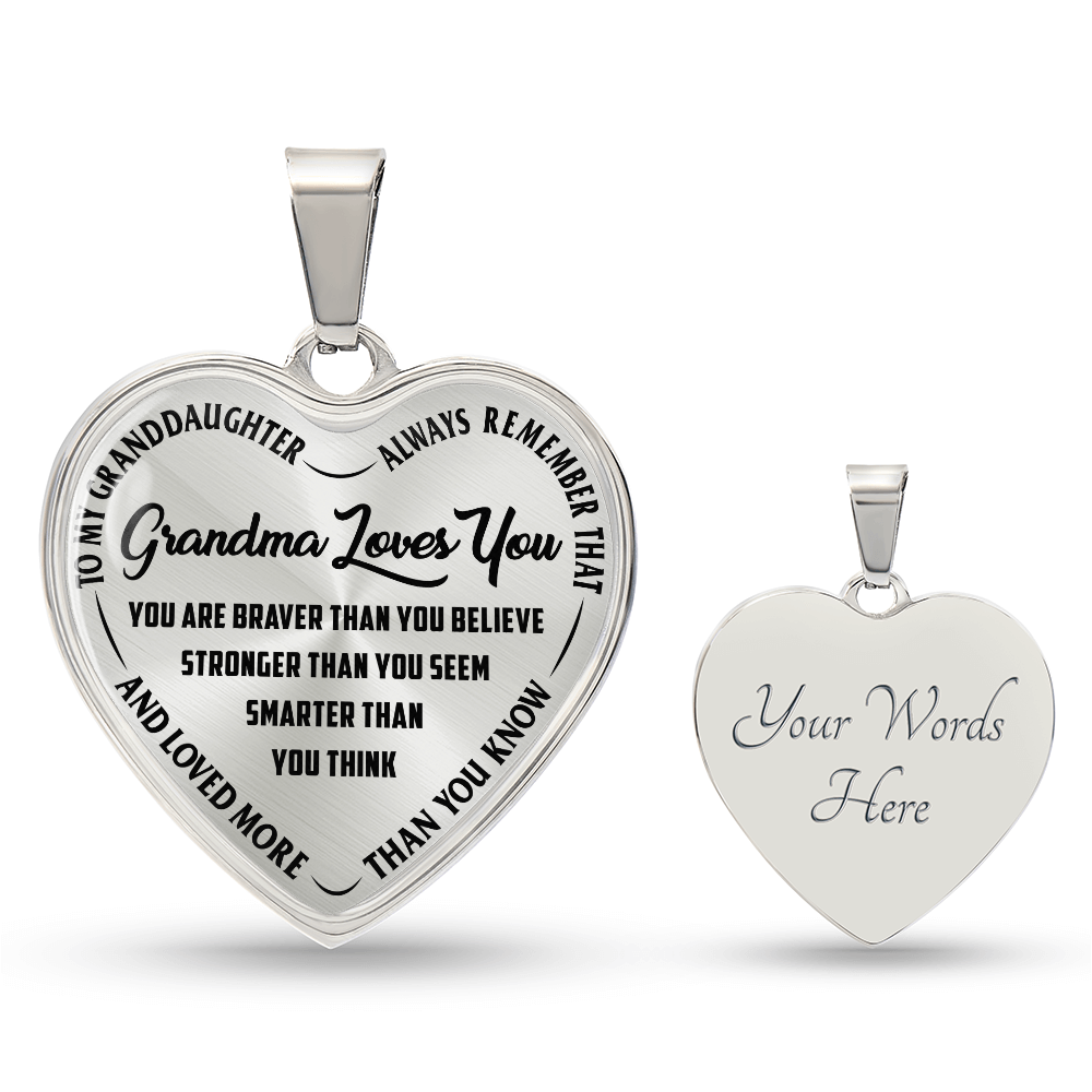Grandma Loves You Heart Necklace – Gift for Grandma from Grandkids