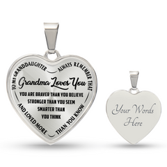 Grandma Loves You Heart Necklace – Gift for Grandma from Grandkids