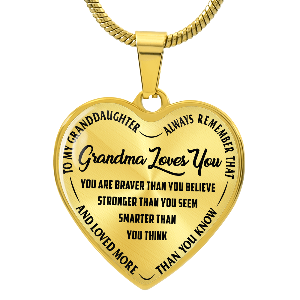 Grandma Loves You Heart Necklace – Gift for Grandma from Grandkids