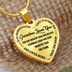 Grandma Loves You Heart Necklace – Gift for Grandma from Grandkids