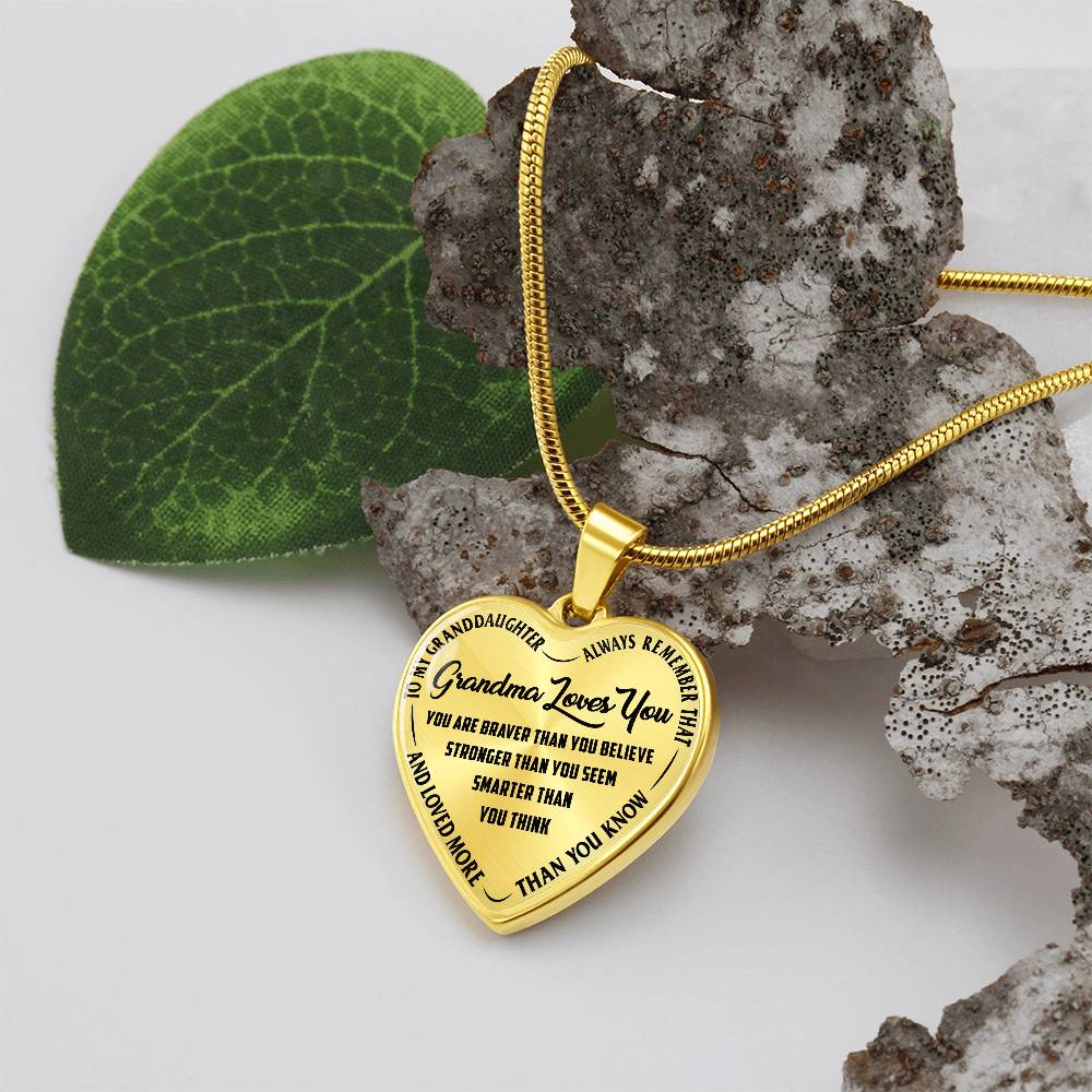 Grandma Loves You Heart Necklace – Gift for Grandma from Grandkids