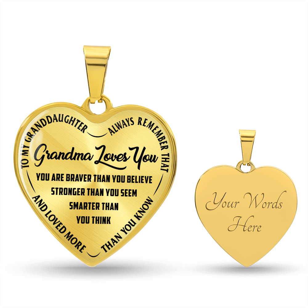Grandma Loves You Heart Necklace – Gift for Grandma from Grandkids