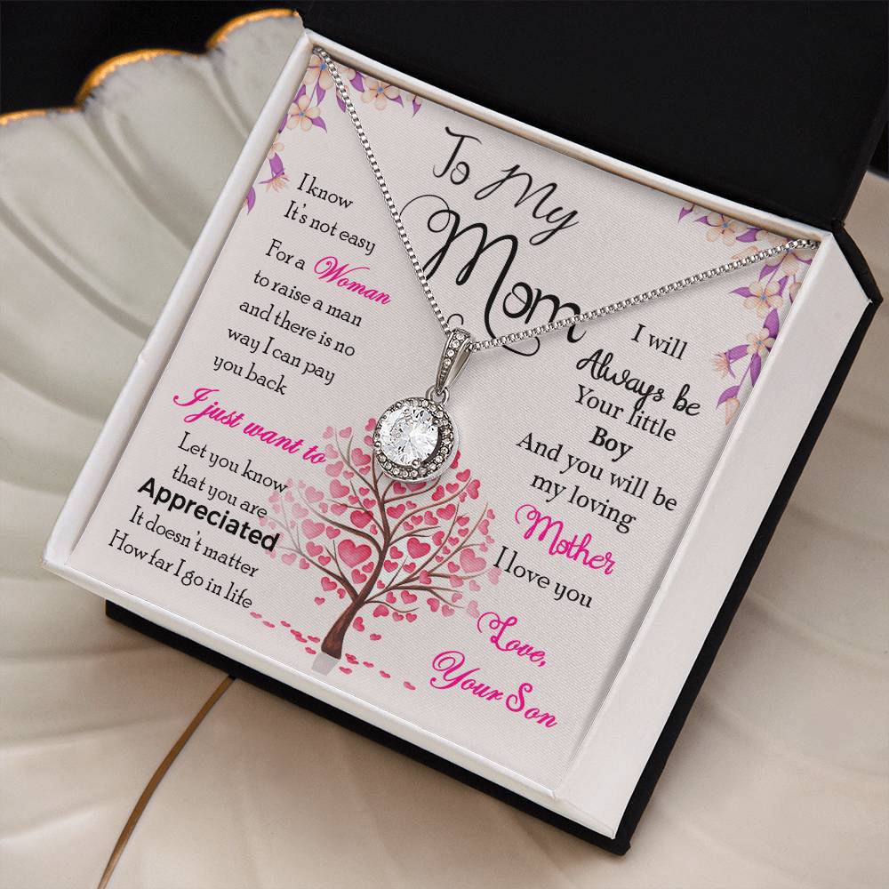 Gift for Mom from Son – Always Be Your Little Boy Necklace