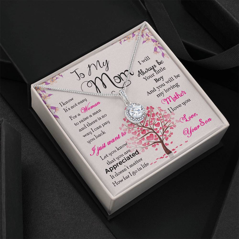 Gift for Mom from Son – Always Be Your Little Boy Necklace
