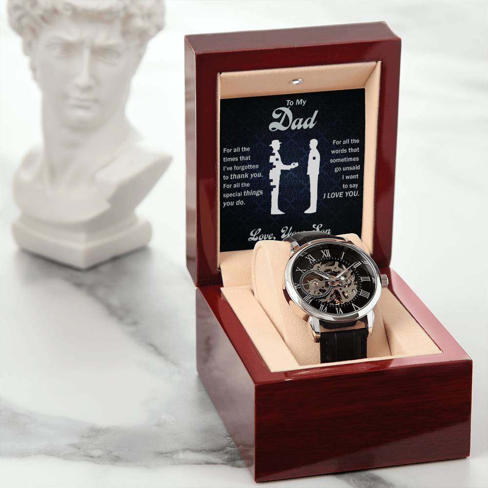 Faith Gift for Him – Scripture Openwork Watch for Men