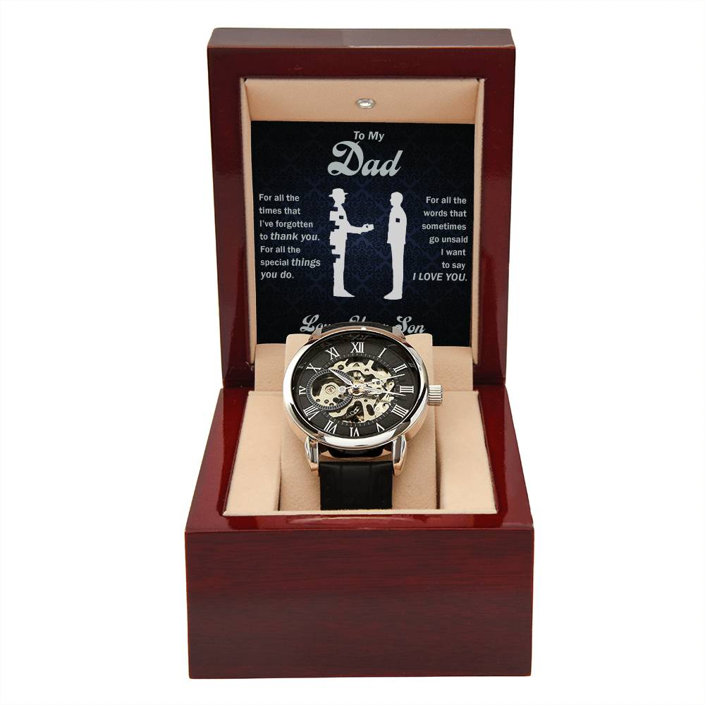 Faith Gift for Him – Scripture Openwork Watch for Men