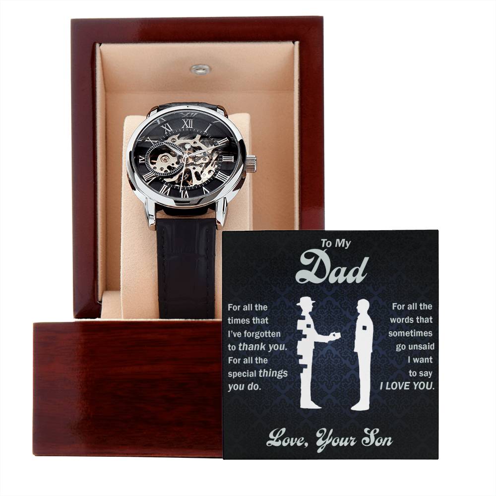 Faith Gift for Him – Scripture Openwork Watch for Men