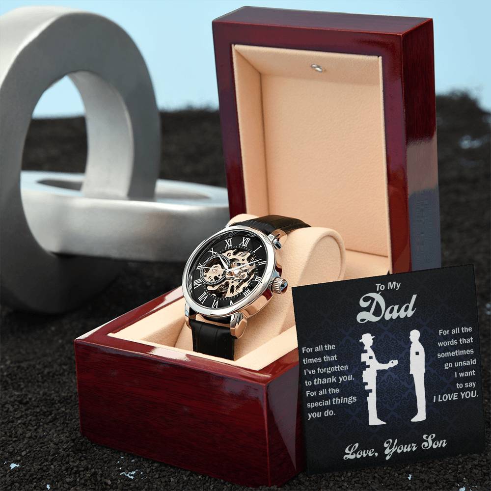 Faith Gift for Him – Scripture Openwork Watch for Men