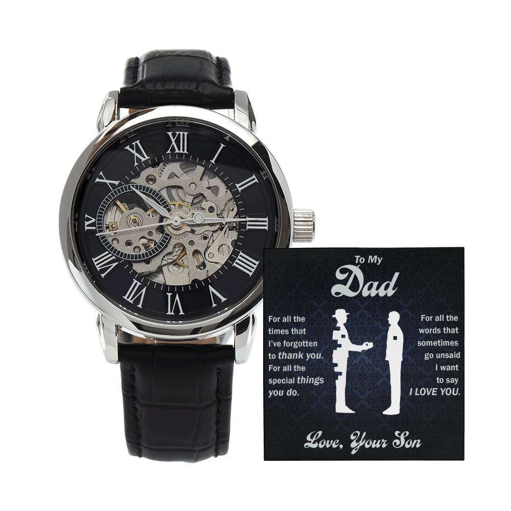 Faith Gift for Him – Scripture Openwork Watch for Men