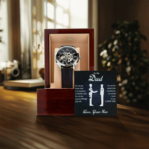 Faith Gift for Him – Scripture Openwork Watch for Men
