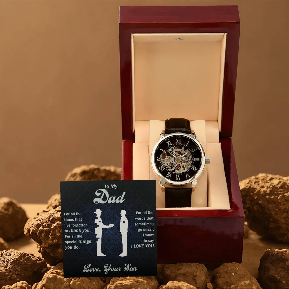 Faith Gift for Him – Scripture Openwork Watch for Men
