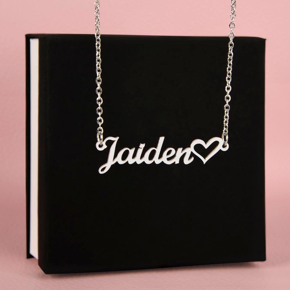 Personalized Heart Name Necklace – Custom Gift for Her