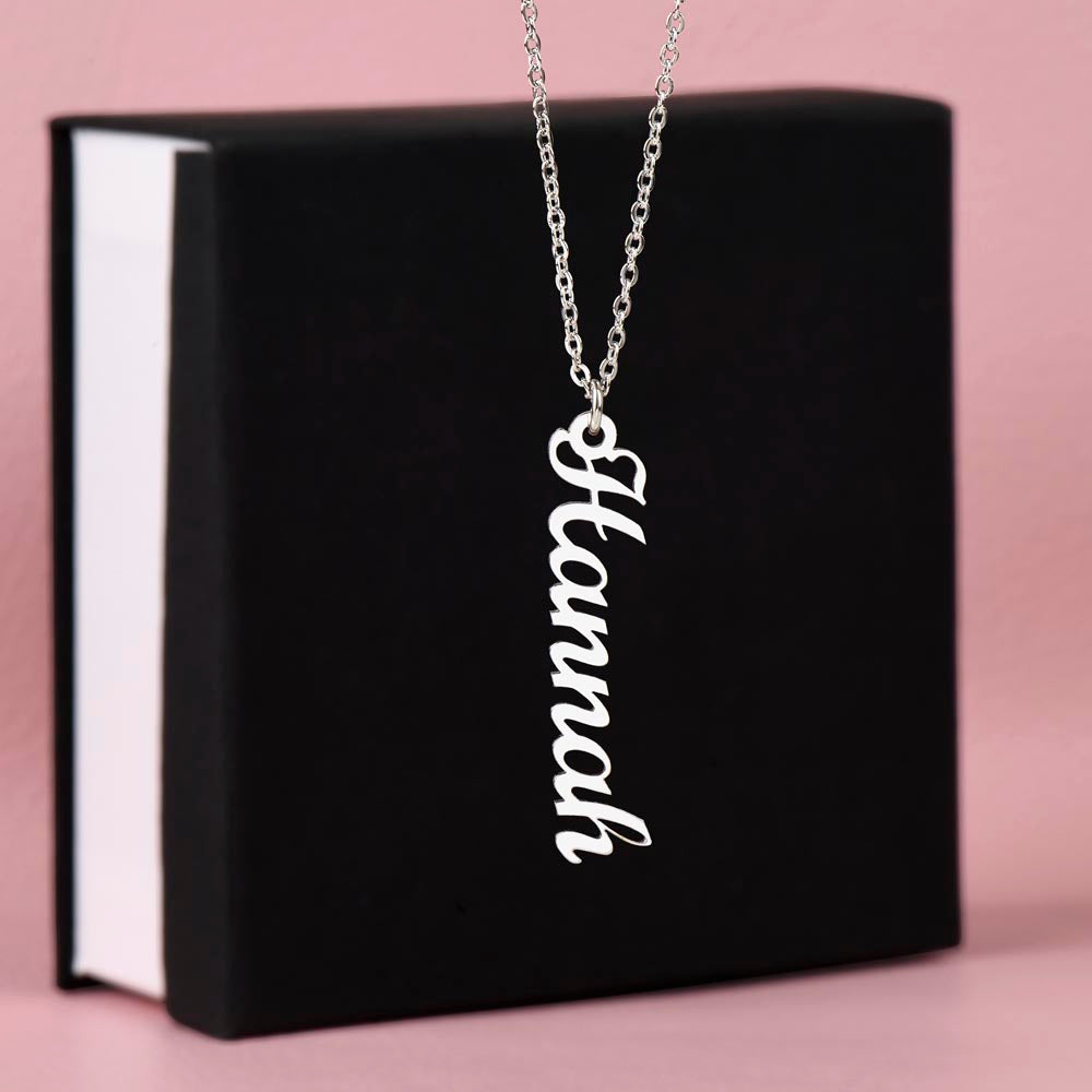 Personalized Vertical Name Necklace – Custom Gift for Her