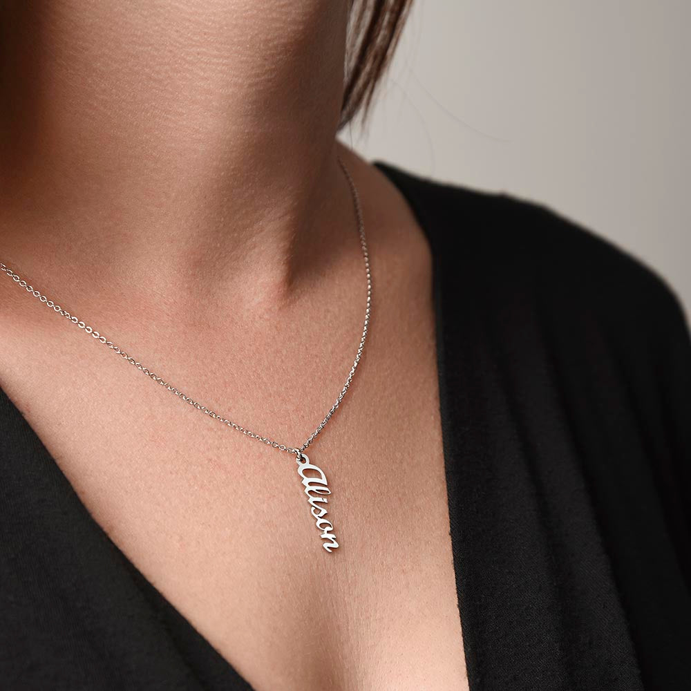 Personalized Vertical Name Necklace – Custom Gift for Her