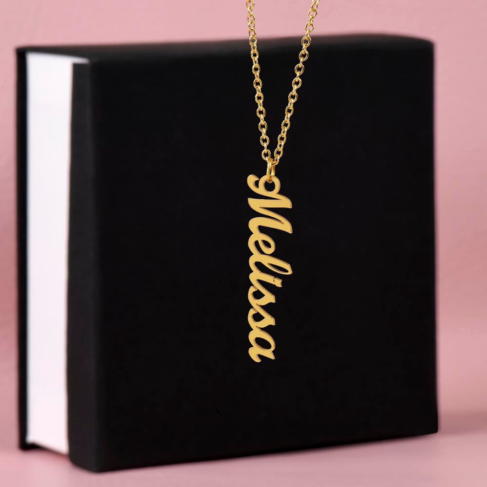 Personalized Vertical Name Necklace – Custom Gift for Her
