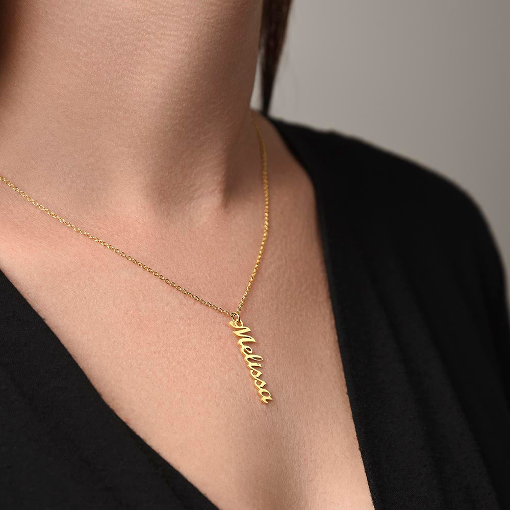 Personalized Vertical Name Necklace – Custom Gift for Her