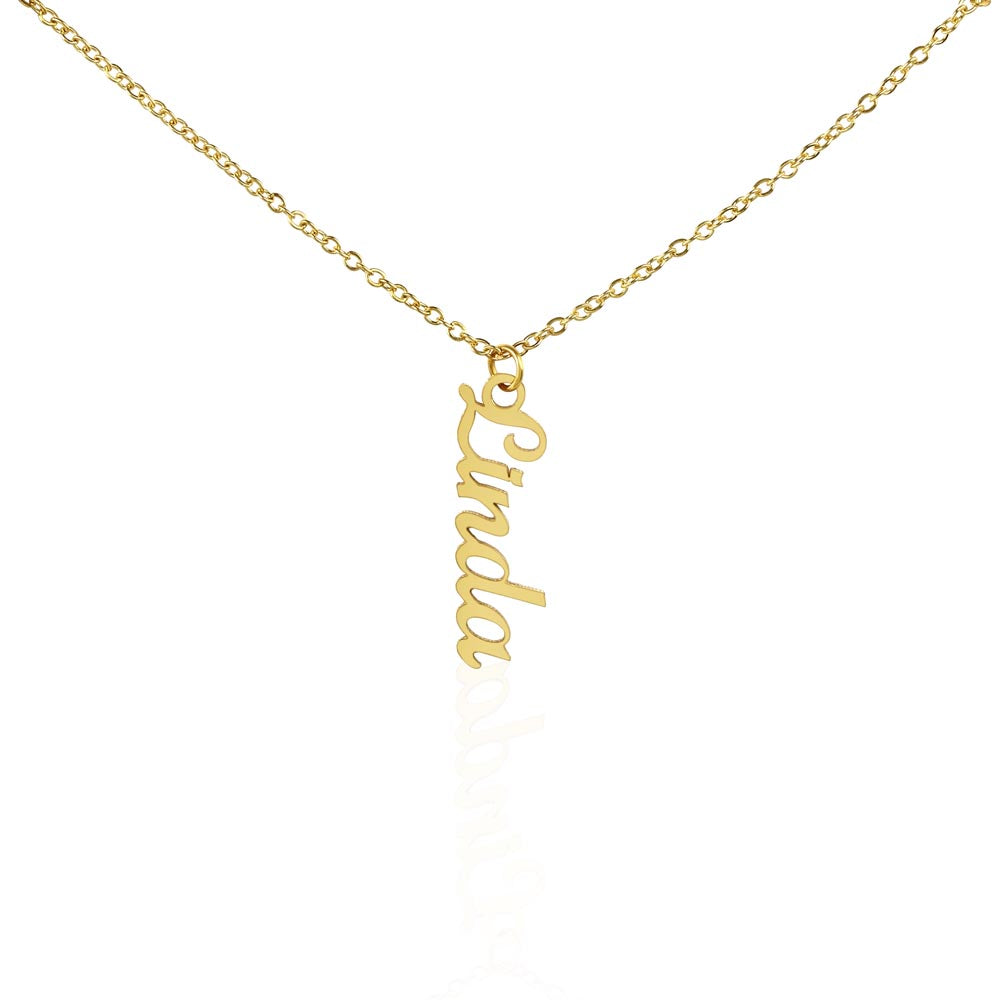 Personalized Vertical Name Necklace – Custom Gift for Her
