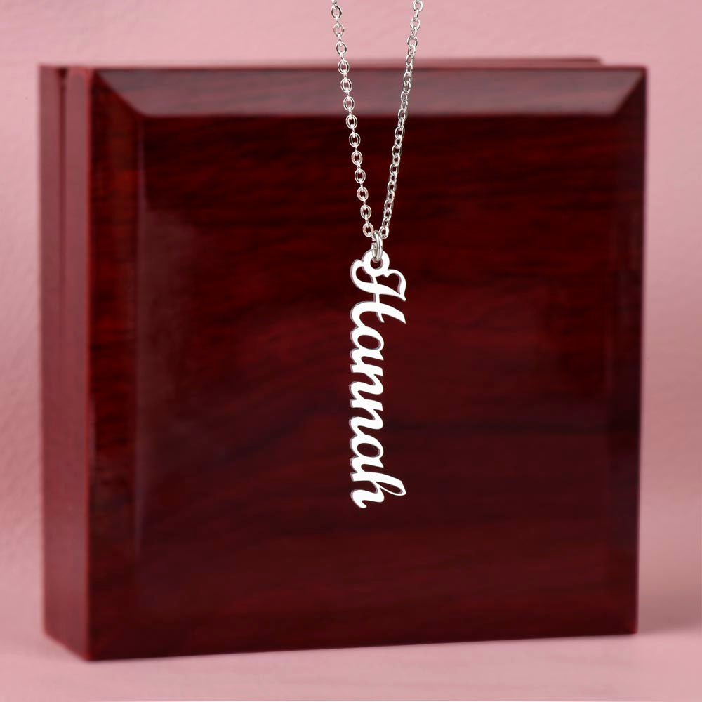 Personalized Vertical Name Necklace – Custom Gift for Her