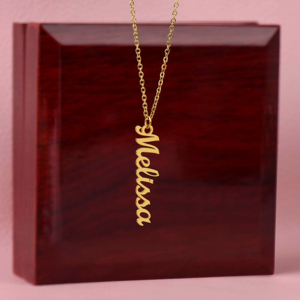 Personalized Vertical Name Necklace – Custom Gift for Her
