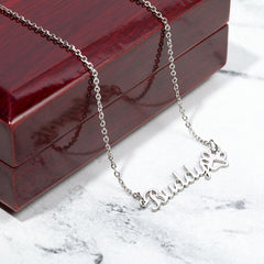 Personalized Paw Print Name Necklace – Pet Lover Gift for Her