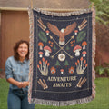 Adventure Awaits Woven Blanket – Inspirational Gift for Him