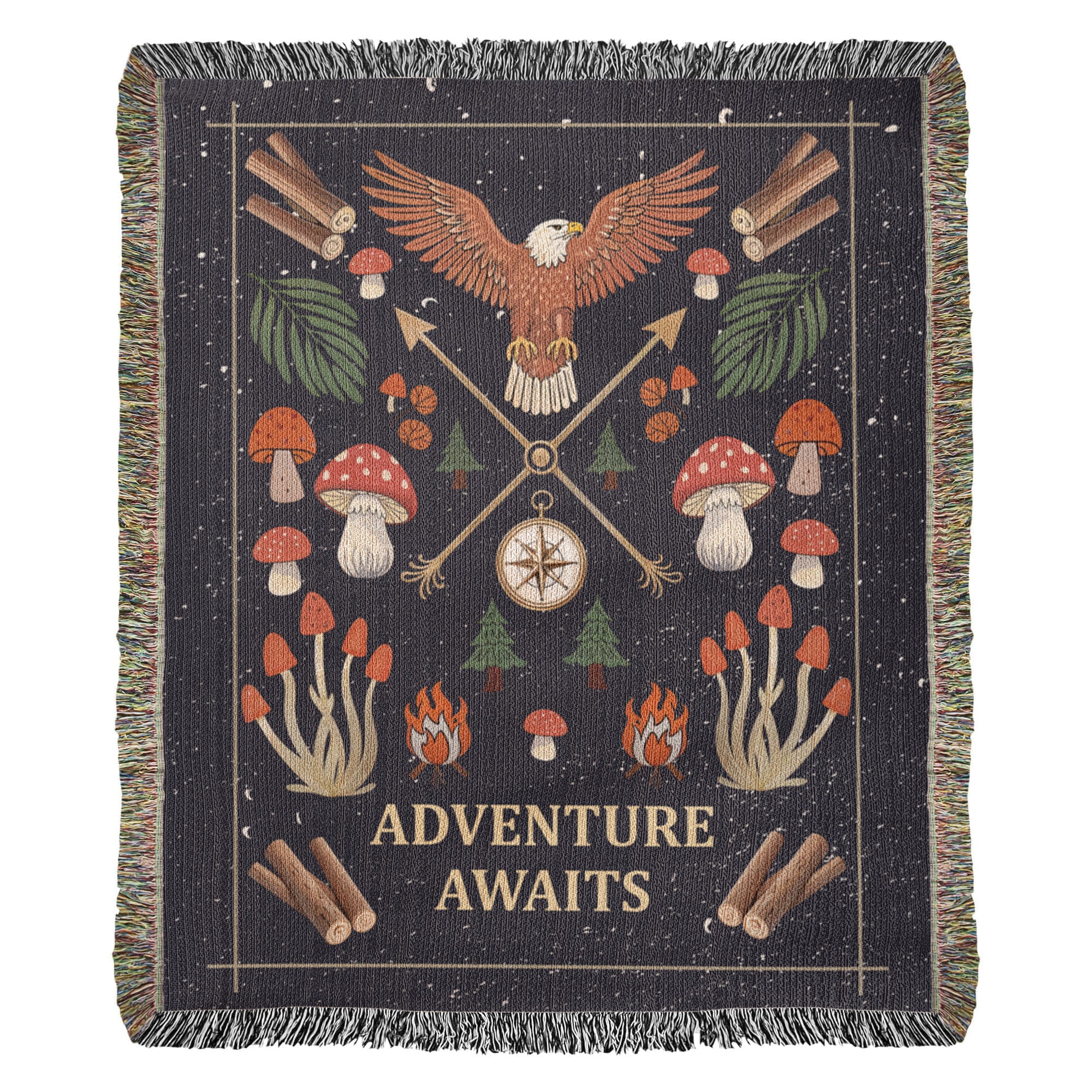 Adventure Awaits Woven Blanket – Inspirational Gift for Him
