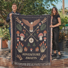 Adventure Awaits Woven Blanket – Inspirational Gift for Him