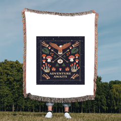 Adventure Awaits Woven Blanket – Inspirational Gift for Him