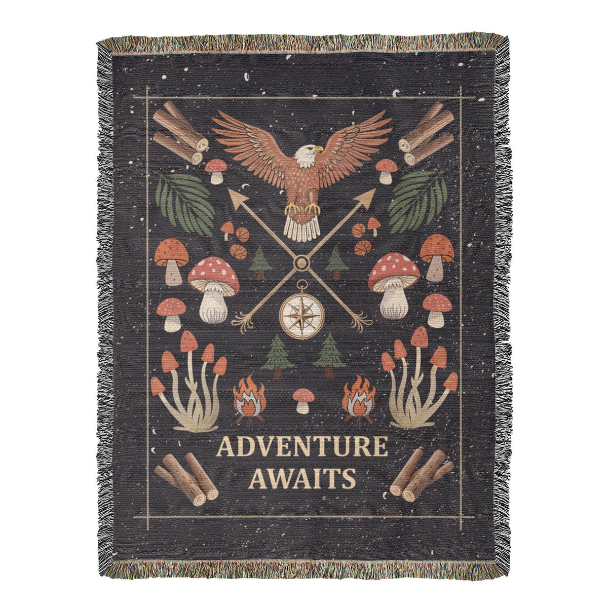 Adventure Awaits Woven Blanket – Inspirational Gift for Him