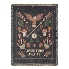 Adventure Awaits Woven Blanket – Inspirational Gift for Him